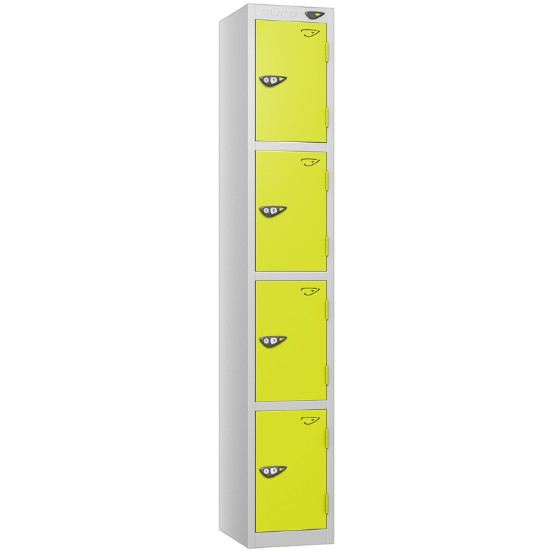 Pure 4 Door Locker with Lime Green Door